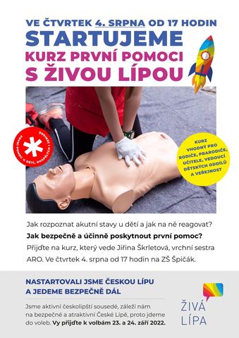 Kurz první pomoci s Živou Lípou a Jiřinou Škrletovou