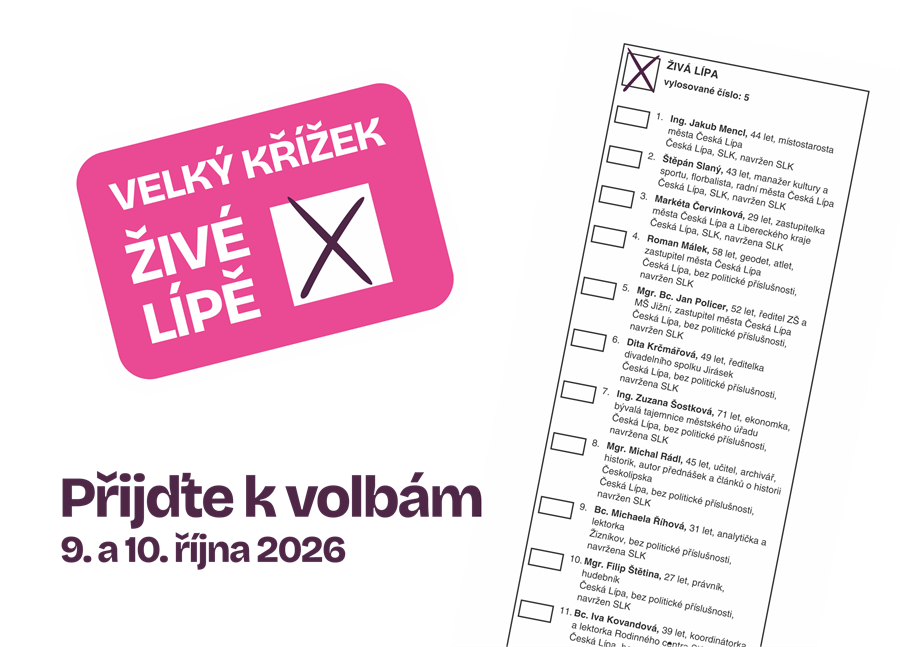 Zakřížkujte velký křížek Živé Lípě a přijďte k volbám 9. a 10. října 2026